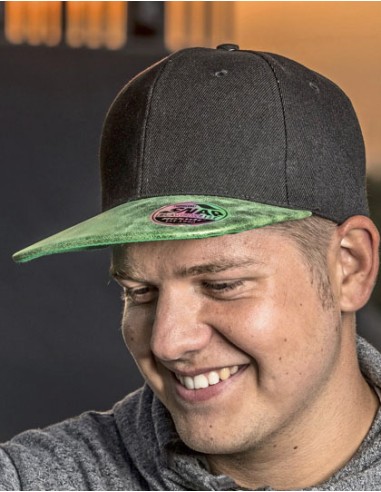 RES-RC087X-Bronx Flat Glitter Peak Snapback Cap